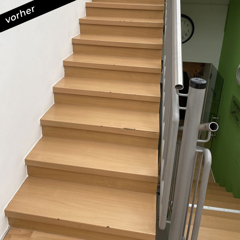 vorher_Bodendesign-by-Vito-Ragusa-Vinylboden-Treppenaufgang-Fitnessstudio-Guedingen